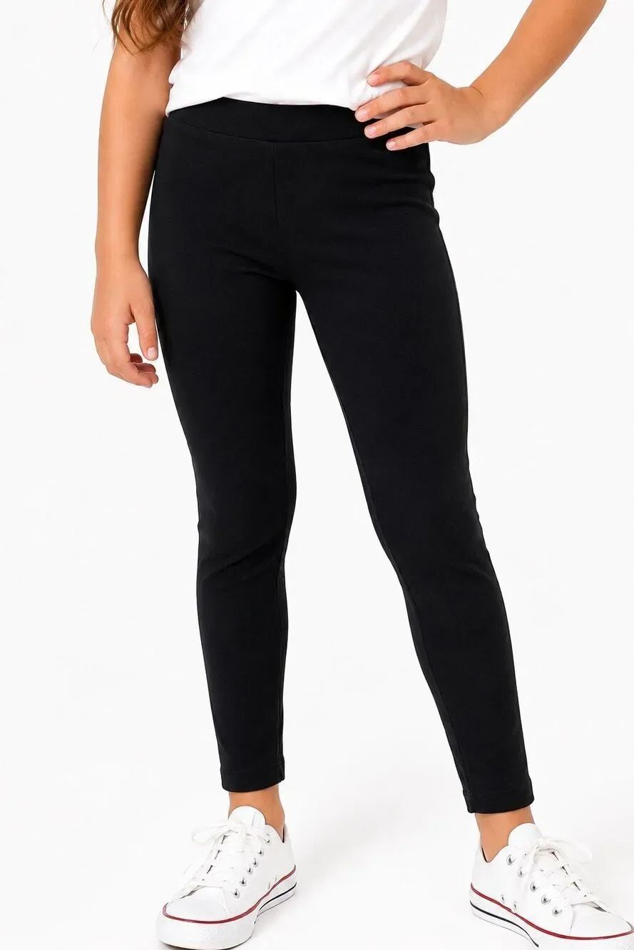 Wonder Nation Black Everyday Cotton Stretch Leggings Girls 6/6X